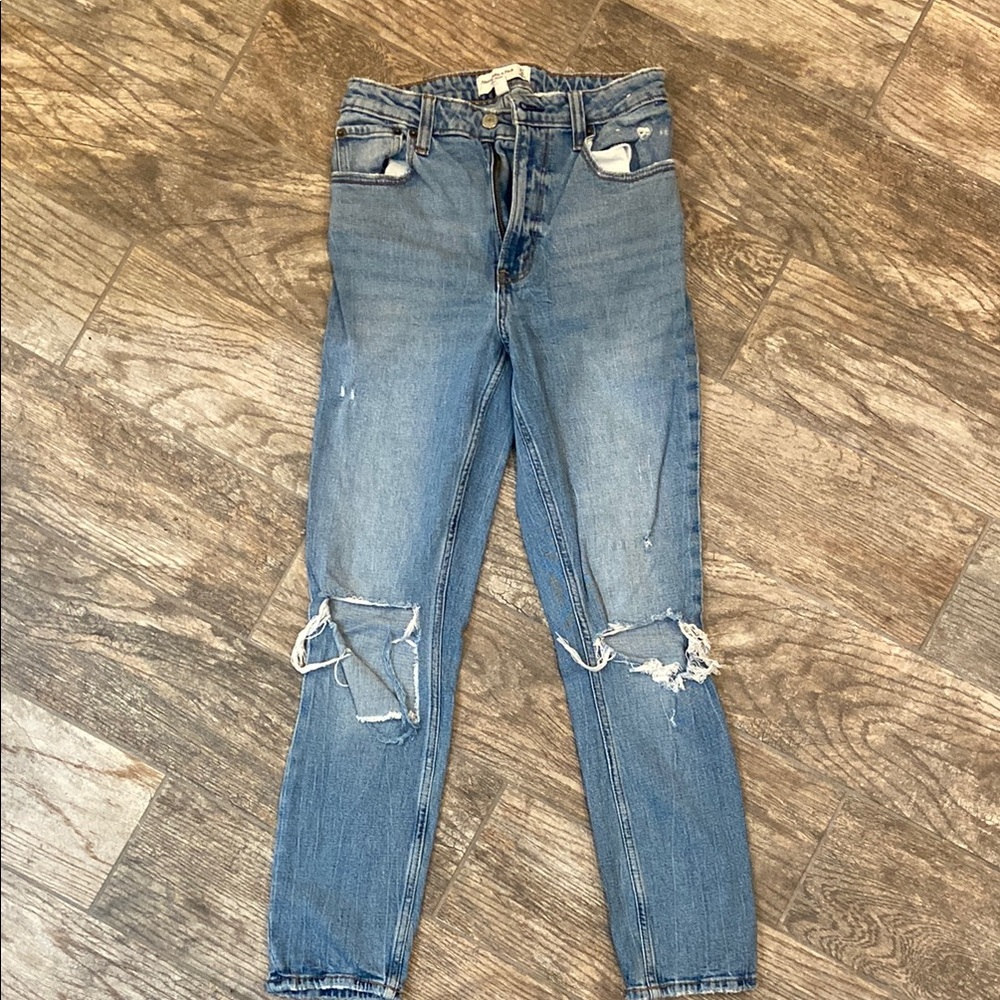 Abercrombie & Fitch Blue Skinny Jeans Distressed